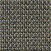 Woven fabric texture, light tan and gray-blue yarns, tight grid pattern, slightly twisted surface, bross steelcut trio col. 253.